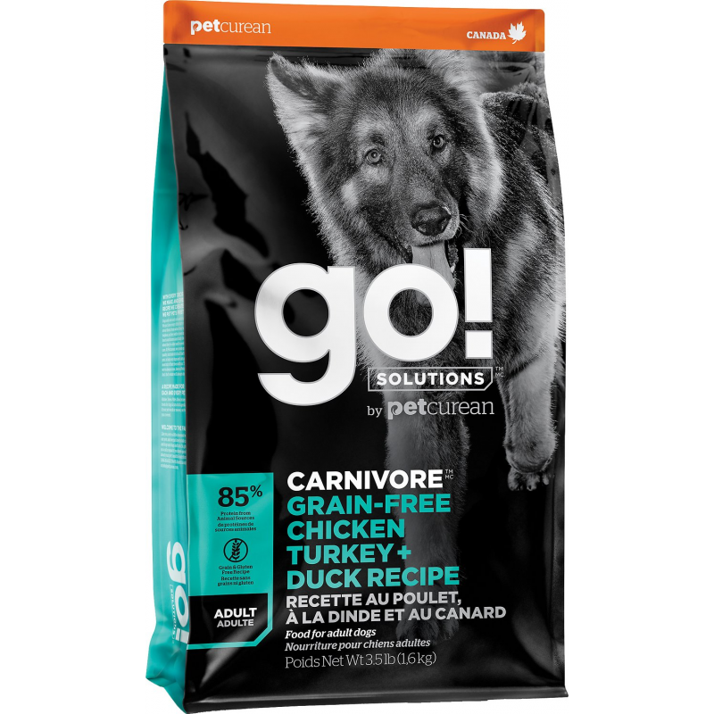 GO! Dog CARNIVORE GF Chicken,Turkey + Duck Adult 1,6kg