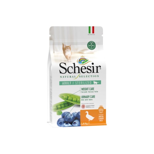 Schesir chat Adulte Sterilized Canard Mono proteine 1,4KG
