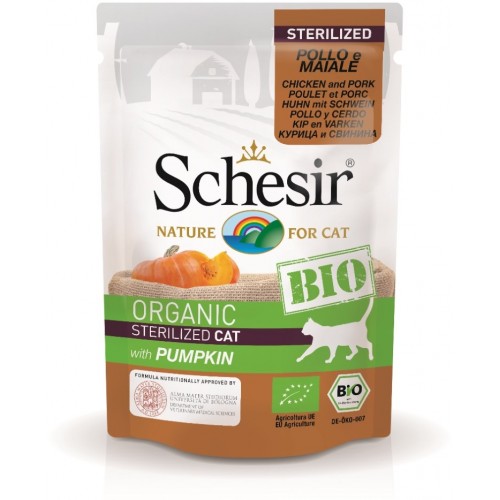 Schesir Sterilized - Poulet / Porc / Citrouille Bio 85 gr