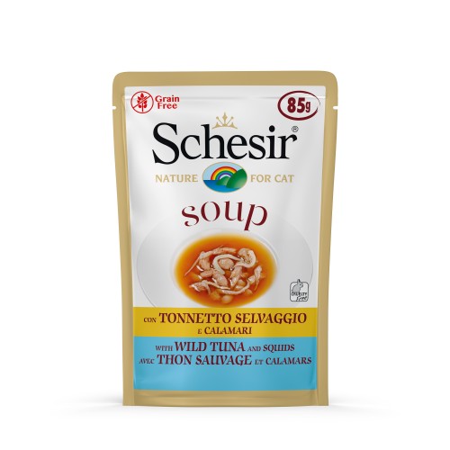 Schesir Soupe Chat Thon avec Calamar 85g