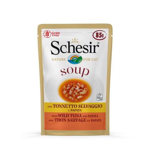 Schesir Soupe Chat Thon avec Papaye 85g