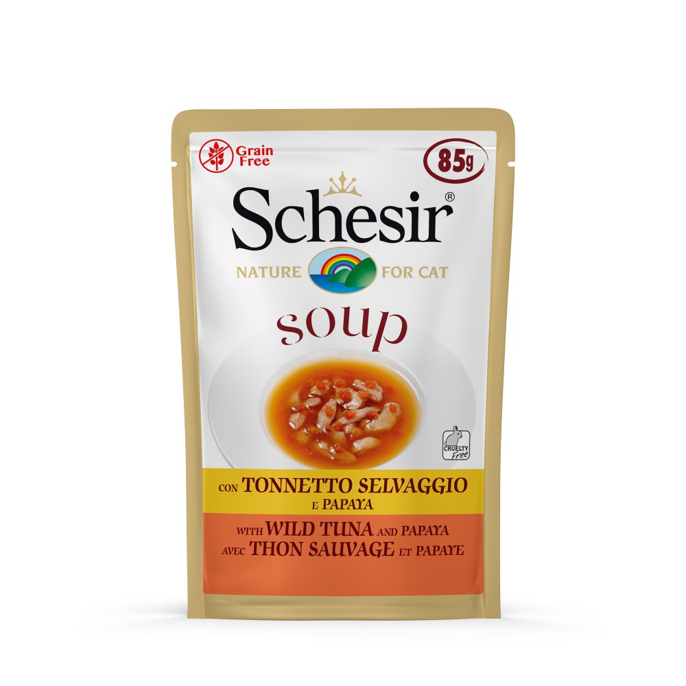 Schesir Soupe Chat Thon avec Papaye 85g - APS Choice