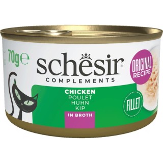 Schésir Chat Poulet avec Bouillon 70 gr