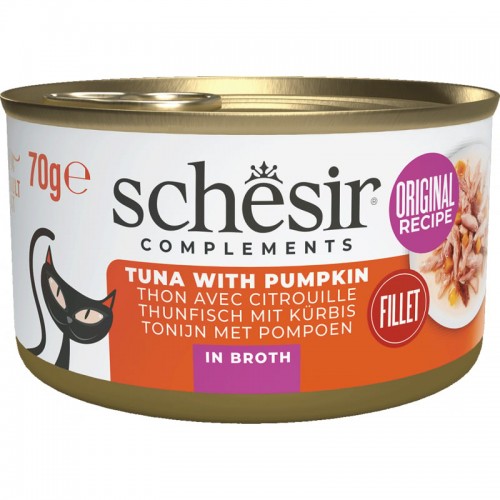 Schesir Chat Thon avec Citrouille avec bouillon 70 gr