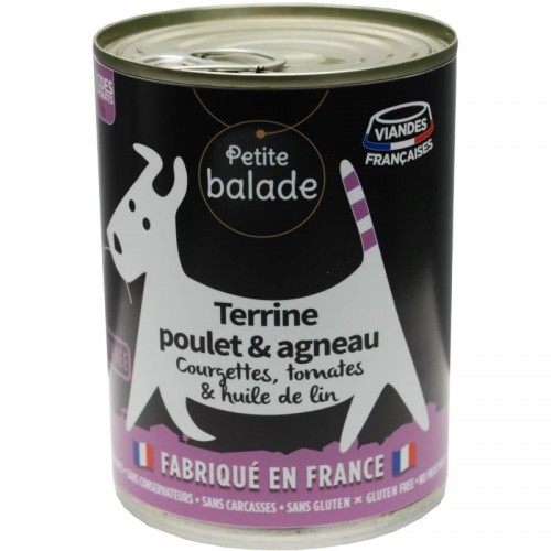 Terrine de poulet et agneau 400g - Humide "Petite balade"