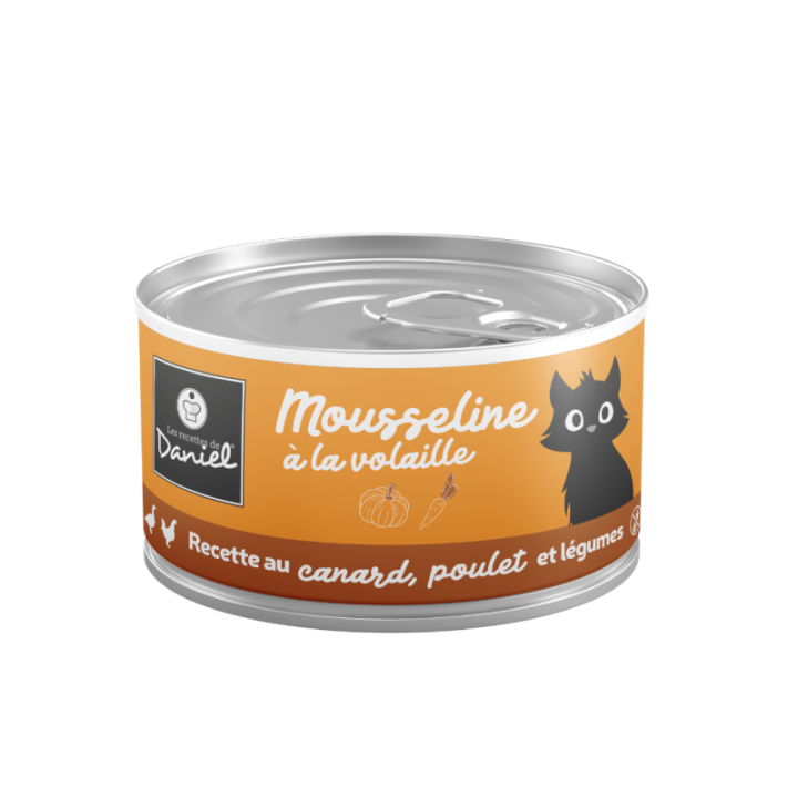 MOUSSELINE AU CANARD, POULET ET LÉGUMES - 85G