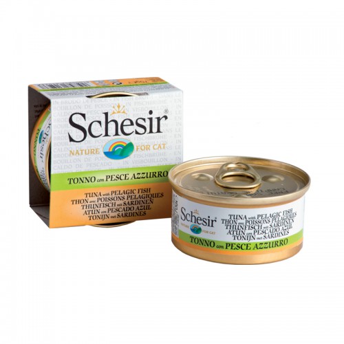Schesir Chat Thon et Sardine avec Bouillon 70 gr