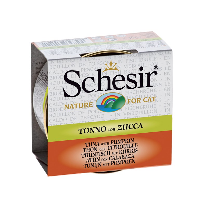 Schesir Chat Thon avec Citrouille avec bouillon 70 gr