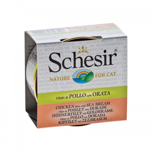 Schésir Chat Poulet Daurade avec Bouillon 70 gr