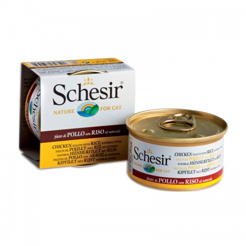 Schesir Chat Poulet Natural  au Riz 85 gr