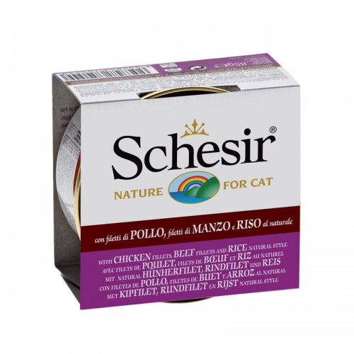 Schésir Chat Poulet et Boeuf avec Riz  Naturel 85 gr