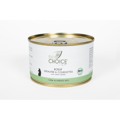 BioChoice Chien  Boeuf Epeautre & Courgettes boite 400g