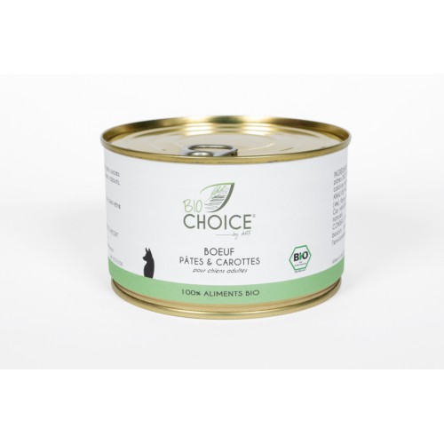 BioChoice Chien  Boeuf Pates & Carottes boite 400g