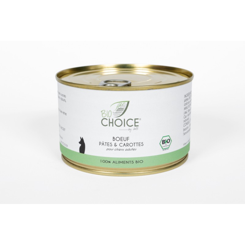 BioChoice Chien  Boeuf Pâtes & Carottes boite 400g