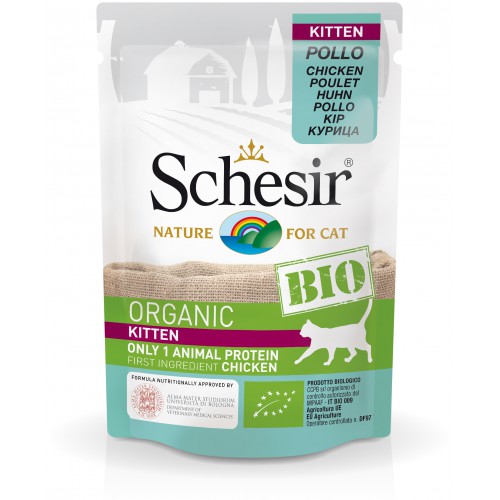 Schesir Chat Bio poulet Kitten 85 gr